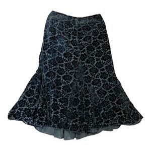 DKNY Velvet Floral Skirt with nude lining.